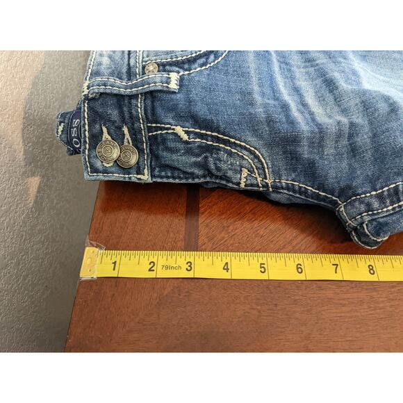 Vigoss The Chelsea Capri Jeans 1 Blue W29 L19 Thick Stitching Straight Leg Denim - Picture 6 of 12